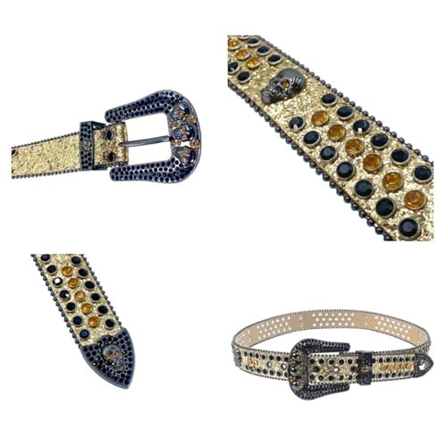 Ceinture tête de mort strass scintillants accessoire mode Y2K - 6