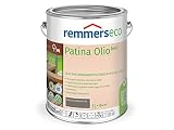 Remmers Olio Patina eco grigio grafite, 5 litri, olio sostenibile grigio a base d'acqua per interno ed esterno, ecocompatibile, vegano, antiscivolo, tonalità naturali di grigio, per legno