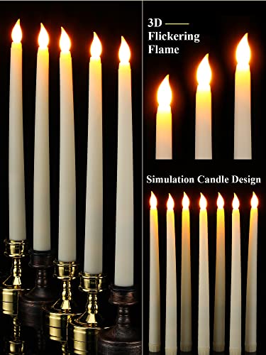 Image of Funtery 48 Pcs Flameless LED Taper Candles Battery Operated Candles Bulk Realistic LED Candlesticks Flickering for Wedding Church Party Home Decor(Ivory,11 Inch,Classic Style)