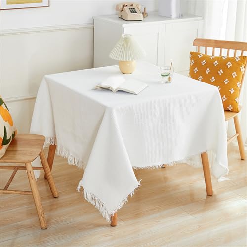 Nappe en coton et lin lavable de qualité supérieure pour table Noël - 4