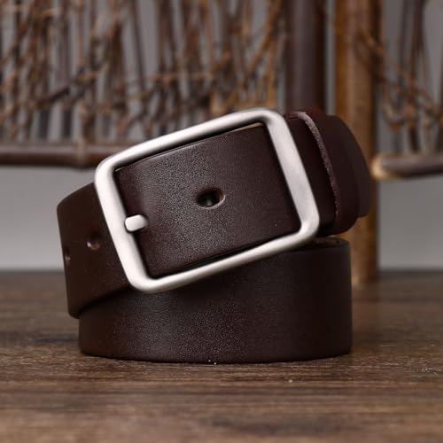 Genuine Leather Dress Belts for Men Women- 1 1/2" Waist Strap for Suits, Jeans, Uniform with Single Prong Buckle3