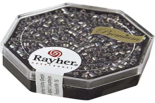 Rayher Miyuki Delica 2 2 mm Rainbow transp. gris argenté