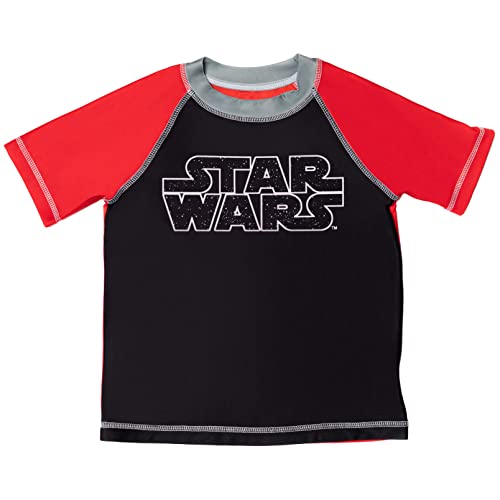 Star Wars Darth Vader Stormtrooper Little Boys Swim Rash Guard Swim Trunks Black/Red 5-6 #TOP1