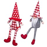 OUNONA 2個 バレンタイン・ルドルフ バレンタインノーム ノームバレンタイン クリスマス 装飾 インフレータブル ぬいぐるみ バレンタインデーノーム 節句飾り バレンタインデーのノーム 布