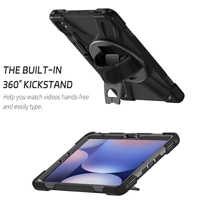 ZenRich Rugged Case for Samsung Galaxy Tab S10 Plus/S9FE Plus/S9 Plus 12.4 inch, Galaxy Tab 12.4 Case with S Pen Holder 360 Ratable Stand Hand Strap Shoulder Belt