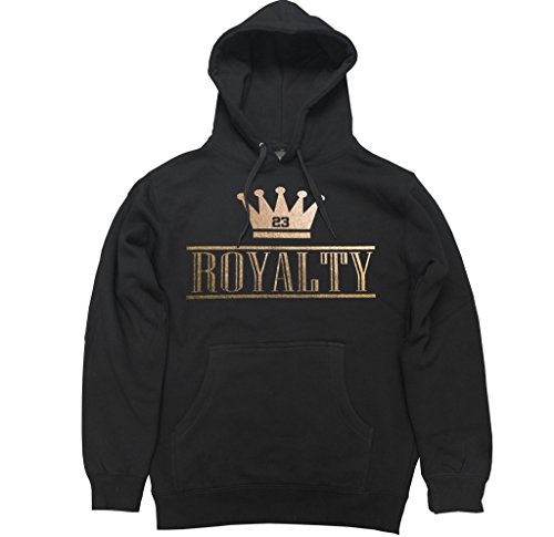 FTD Apparel Men's Royalty Crown Retro 4 Metallic Gold Pullover Hooded Sweater
