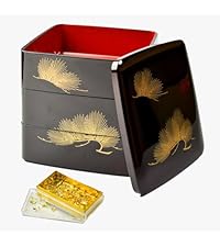 Amazon | 伝統本舗 重箱 3段 うさぎ唐草 黒内朱 5寸／2～3人用 シール