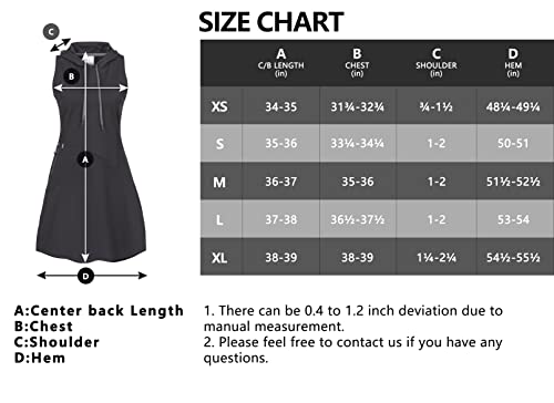 Little Donkey Andy Women's Quick Dry Tennis Golf Dresses, Moisture Wicking Elastic Sleeveless Dress With Pocket Black M #TOP6
