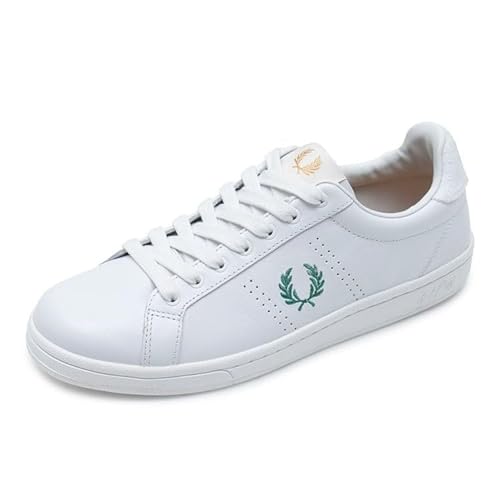 Fred Perry Mens Womens Unisex B5325 B721 Leather/Towelling Court Trainers White 6 UK 39 EU