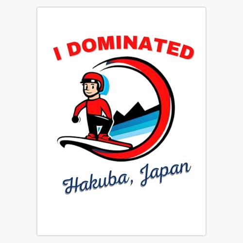 I Dominated Hakuba Japan Snowboarding Magnet Sticker 5