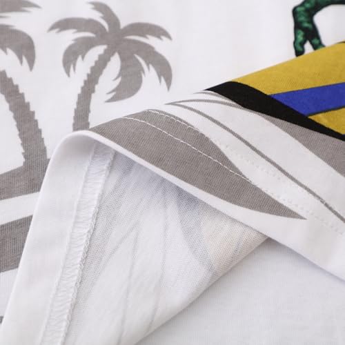 Image of Frogwill Toddler Boys Summer Clothes Hawaiian Jungle Animal Cotton T-Shirt and Poplin Short Outfit Set