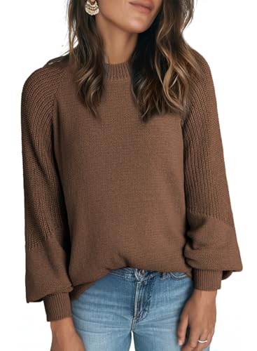 Dokotoo Women's Casual Long Sleeve Sweaters Loose Crewneck Cable Knit Pullover Sweater Jumper Tops2