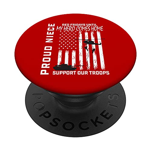 Zia zio Red Fridays Militare Remember Deployed USA Bandiera PopSockets PopGrip Intercambiabile