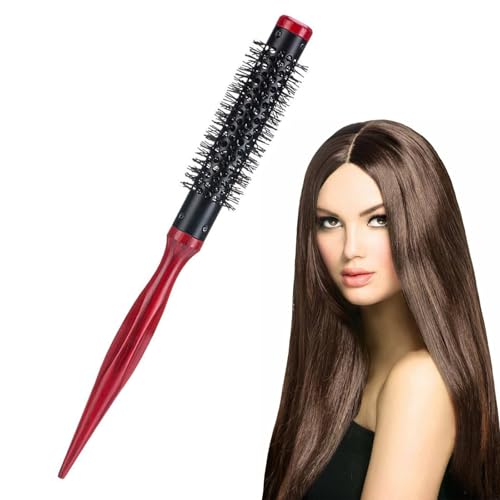 XiangSKY Small Round Brush with Wooden Handle for Short and Thin Hair - 1/2 Inch Mini Quiff Roller for Curling and Travel