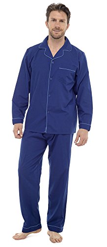 Kentex Online MENS TRADITIONAL PYJAMA SET IN POLYESTER COTTON HOME OR HOSPITAL WEAR SIZES M TO XXL (MEDIUM, NAVY)