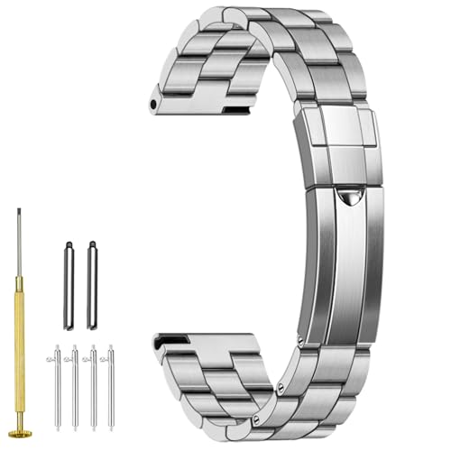Bracelet de montre en acier inoxydable anti-perte avec boucle déployante sécurisée 20mm 22mm