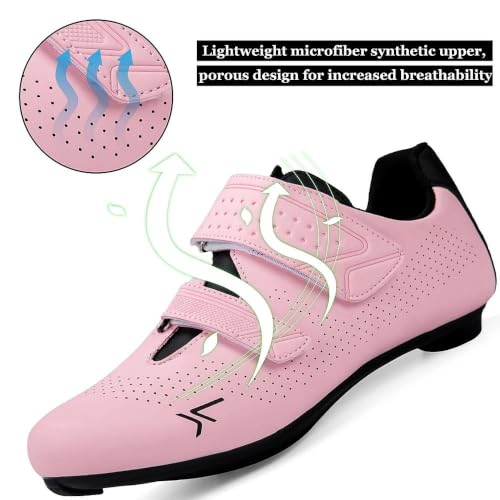 Image of Mens Womens Cycling Shoes Compatible with Peloton Road Bike Riding Bicycle Pre-Installed Delta Cleats