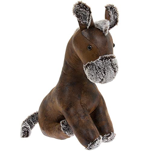 Image of Lesser & Pavey Door Stops Faux Leather Horse Doorstop Home & Office | Stylish Door Wedges & Door Stoppers for Floor | Door Stops for Indoors & Outdoors | Decorative Wedges for Bedroom & Living Room