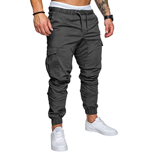 Familyhouse Men's Cargo Pants with Multi Pockets Casual Jeans Sport Jogging Bottoms Plus Size Slim Fit Mountain Baggy Pants