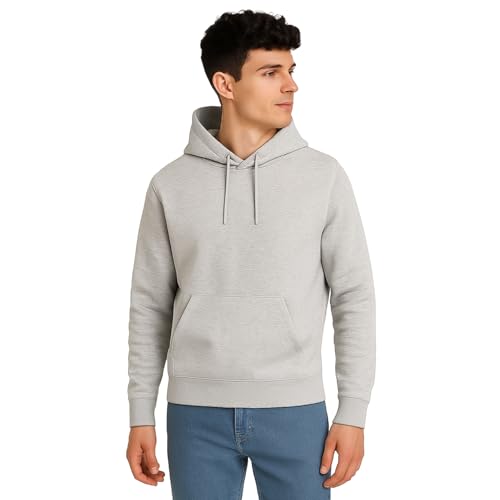 Image of Nobero Hoodies for Man | 280 GSM Rich Cotton Fleece Solid Hooded Full Sleeve Sweatshirt for Man | Stylish Casual Wear Winter Hoodies for Men