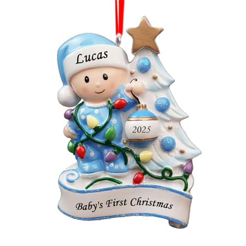 witfox 2025 Personalized Baby's First Christmas...