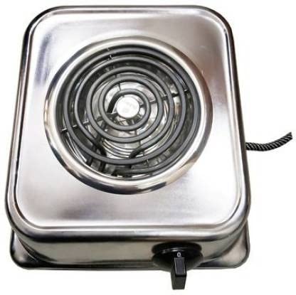 GLOWLIGHT UNIVERSAL 1250 Watt Portable Stainless Steel Manual Induction Cooktop and Radiant Cook Top (Silver).