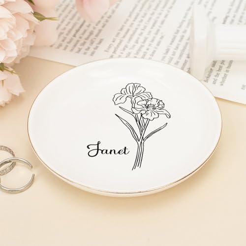 Cadeau de Thanksgiving pour collègue support bague fleur de naissance