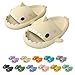 Hoomall Shark Slippers Shark Cloud Slippers Femme Homme Casual Pantoufles De Requin à Bout Ouvert Anti-Slip Novelty Open Toe Slides for Women Men Adult 2022 Eté Beach Shoes(Beige,36/37 EU)