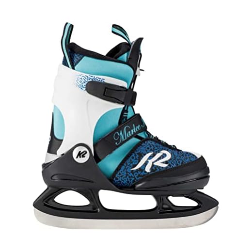 K2 Skate Girl's Marlee Ice Skate, Blue Black, 4-8