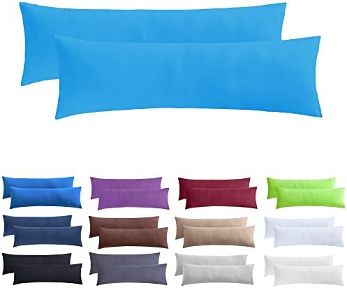 Zestaw 2 poszewek na poduszki NatureMark z dżerseju z certyfikatem öko-Tex, bawełna, jabłkowa zieleń, 40 x 145 cm (Seitenschläfer/Stillkissenbezug)