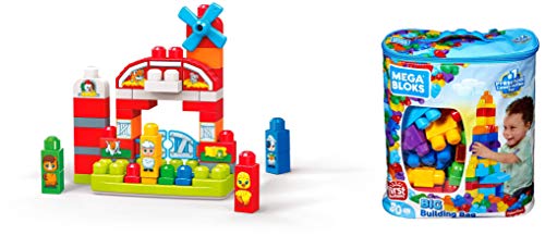 First Builders Big Building Bag AND Mega Bloks Musical Farm