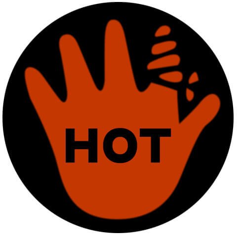 Hot Hand Indicator High Temperature Surface Label Color Changing Sticker Above 122F / 50C Pack of 10 Pieces