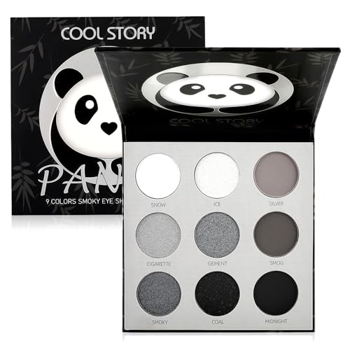 Flintronic 9 Farben Matt Lidschatten Palette und Schimmernde, Schwarz Smokey Eyes Set, Wasserdicht, Langlebig Eyeshadow Palette für Frauen und Mädchen, Party, Festival