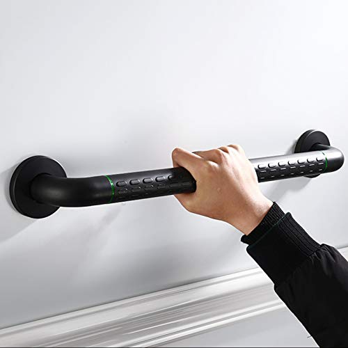 TOPLDSM Haltegriff Edelstahl, Badewannengriff rutschfest Wandhaltegriff Schwarz Griffstange Wannengriff Fluoreszenz, Duschgriffe für Senioren,28cm Cover