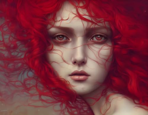 Poster fille aux cheveux roux SERENDIPITP pour mur vide sans cadre