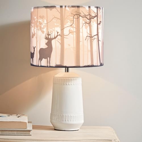Go&So GS2-1-4-1 Drum Lamp Shade Medium Gray Animal Print Sika Deer Lampshade thumb #10
