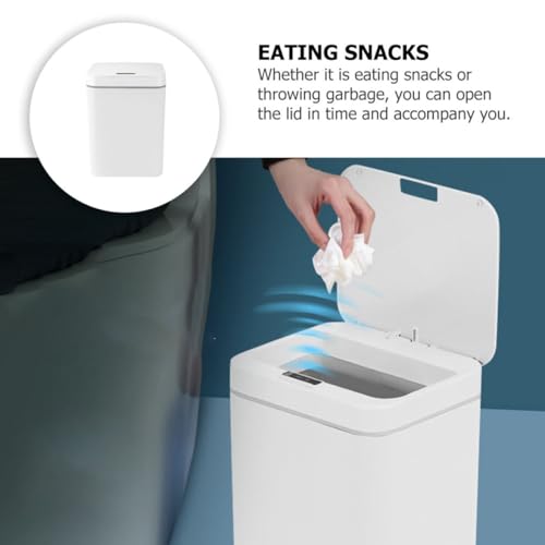Papelera automática inteligente 16 L blanca para cocina miniatura 3