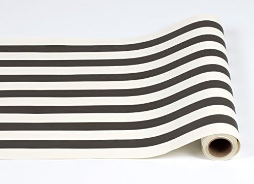 Hester & Cook Black and White Striped Paper Table Runner - 25' Long x 20" Wide