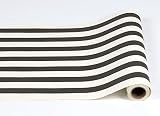 Hester & Cook Black and White Striped Paper Table Runner - 25' Long x 20" Wide