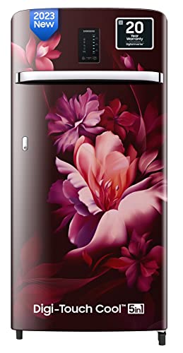Samsung 189 L 4 Star Digi-Touch Cool, Digital Inverter Direct Cool Single Door Refrigerator (RR21C2E24RZ/HL, Midnight Blossom Red 2023 Model)