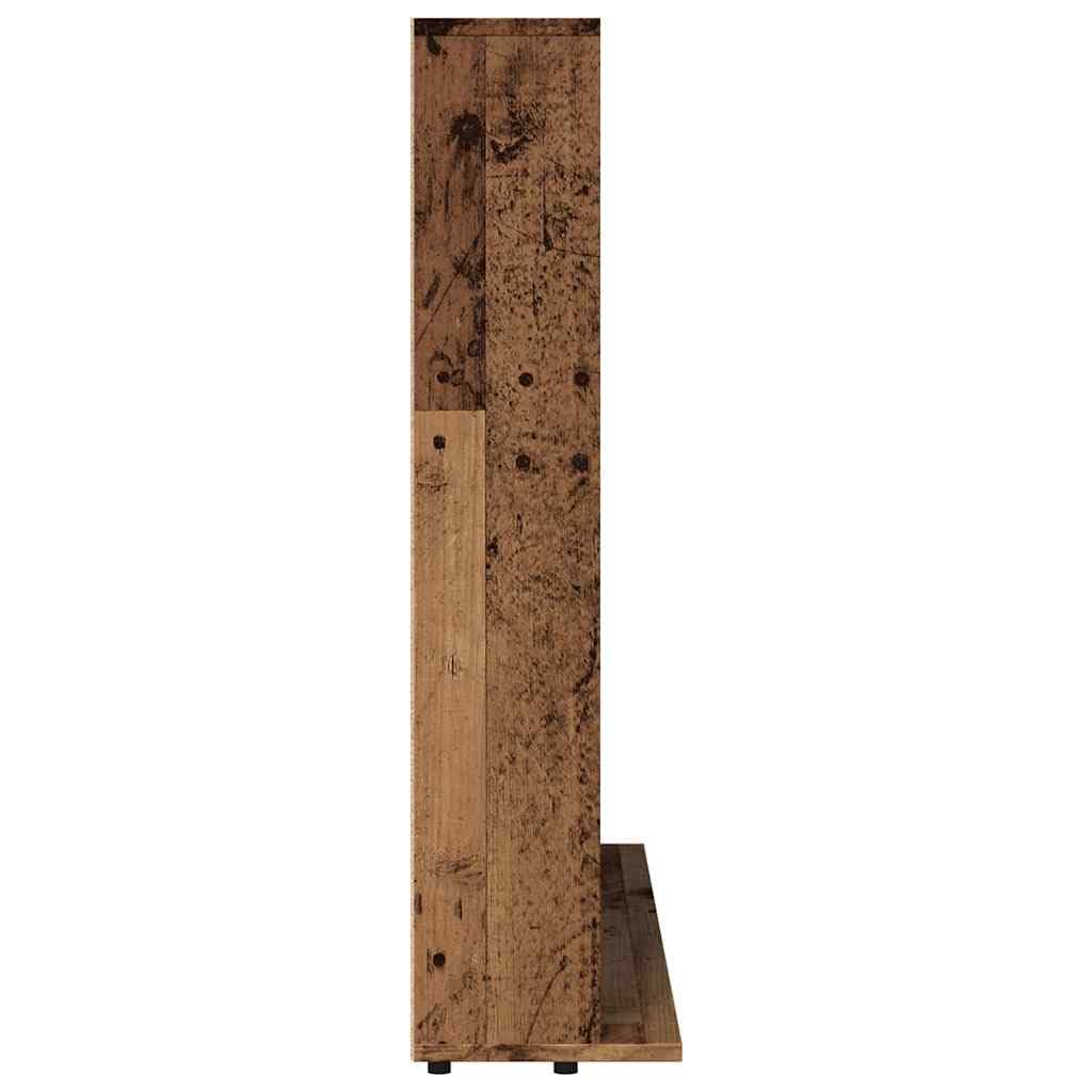 Scaffale per CD, effetto legno anticato, 100 x 23 x 89,5 cm, con molto spazio e scomparto aperto, scaffale versatile per soggiorno, ufficio e camera da letto, robusto mobile per supporti