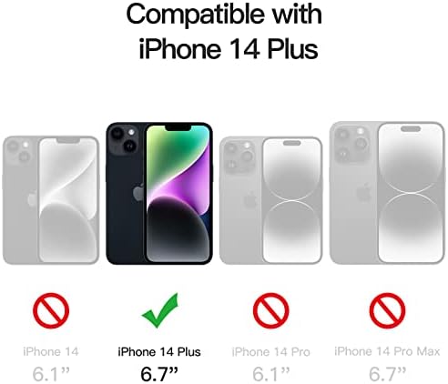 JETech Case for iPhone 14 Plus 6.7-Inch with 2-Pack Tempered Glass Screen Protector, 360 Full Body Shockproof Bumper Phone Cover Protective Clear Back (Clear)
