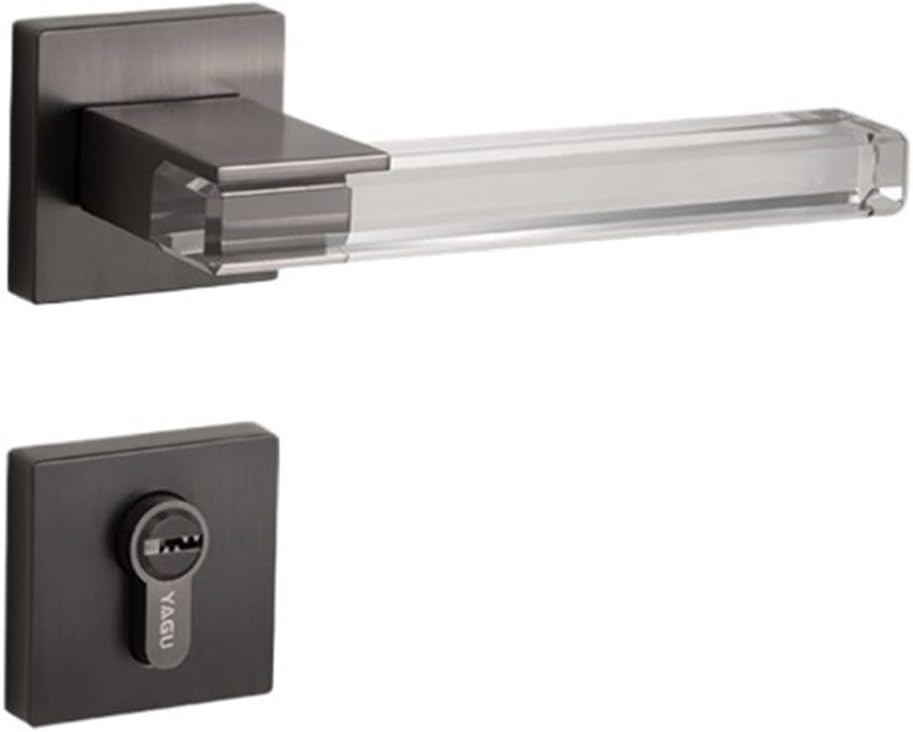 Modern Crystal Mute Room Door Lock Handle Fashion Interior Gate Furniture Hardware keyed Entrance Lock(7286-225P-N)