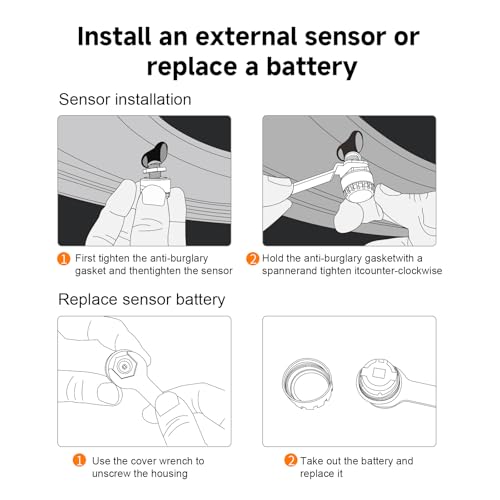 Easesuper Motorcycle Tire Pressure Monitoring System, Wireless TPMS with Bluetooth Connectivity, Real-Time Tire Pressure Sensors, Easy Installation, Compatible with iOS and Android by Easesuper - Image 7
