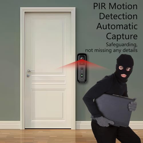 Timbre Inalámbrico con Camara Exterior Inteligente Videoportero Doorbell con 4.3“ Pantalla 1080P, Intercomunicador Video Bidireccional, Detección de Movimiento PIR, No se Requiere WiFi y App (Negro) - imagen 4