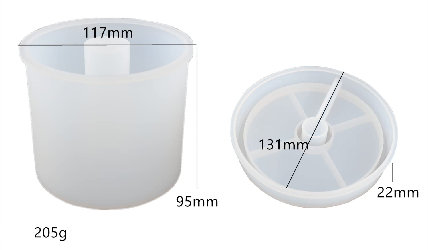 Stampi in silicone per resina, resina epossidica cristallo portalampada lampada da comodino specchio stampo in silicone con filo (cilindro)