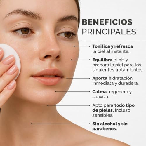 FresHydra – Tónico Facial Hidratante con Aloe Vera y Extractos Naturales, Sin Alcohol ni Parabenos, Refresca, Tonifica y Equilibra el pH, Para Piel Sensible y Todo Tipo de Pieles, 150ml - imagen 3