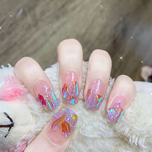 150 Pcs Multi Shapes Nail Art Rhinestones Flatback Crystal Gems Nails Art Decoration Nail Stones Shiny Nail Rhinestones Diy Nail Art Design (07 Aurora Purple) #TOP7