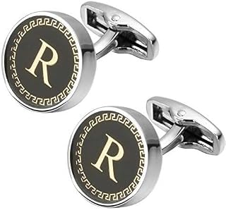 AMAAL Cufflinks for Men Boys Cuff links Formal Stainless Steel Cufflink For Men Alphabet Letters R Birthday Gift Anniversa... Price In India
