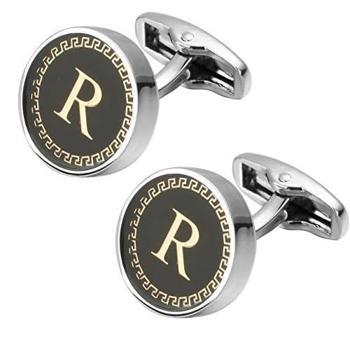 AMAAL Cufflinks for Men Boys Cuff links Formal Stainless Steel Cufflink For Men Alphabet Letters R Birthday Gift Anniversary Husband Cuff Links Cufflinks Set Mens Boys Man Boy Valentine Gifts -A01 (B0CSKDFM77) Amazon Price History, Amazon Price Tracker